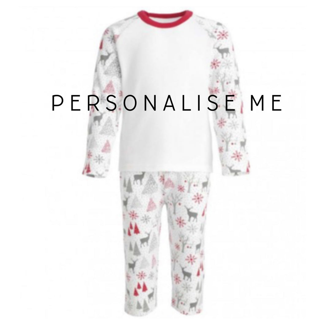 Christmas Pyjamas Grey & Red Christmas (Adult)